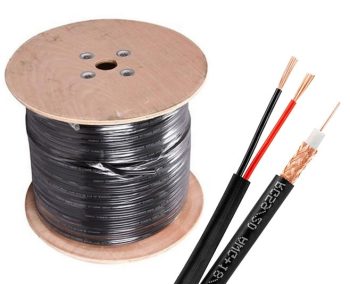 Telpix CB-6CP-G10A95S-B RG6 Combo Split Type Siamese Cable for Outdoor Use, 1000ft. Black