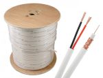 Telpix CB-6CP-G10A95S-B RG6 Combo Split Type Siamese Cable for Outdoor Use, 1000ft. White