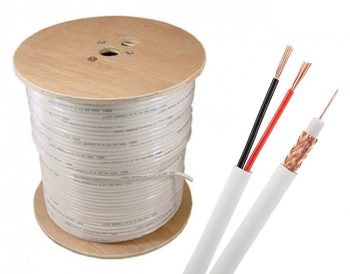 Telpix CB-6CP-G10A95S-B RG6 Combo Split Type Siamese Cable for Outdoor Use, 1000ft. White