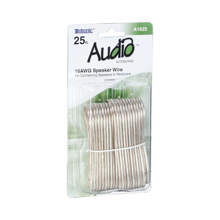 CB-A1625 16 Gauge Clear Speaker Wire, 25 Ft.
