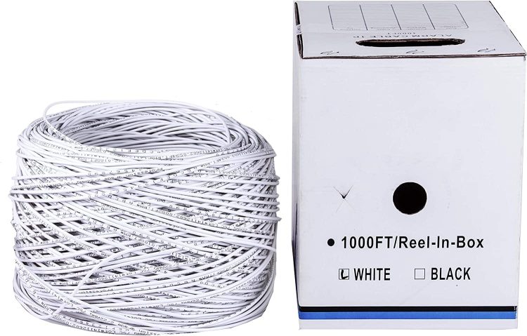 CB-AL1-A-WH 1000 Ft. 22AWG 1 Pair 22-2 Alarm Cable ALARM WIRE