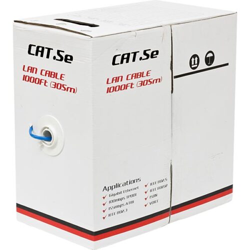 CB-C5E-A-BK Cat5e Ethernet Cable, Solid, UTP (Unshielded Twisted Pair), POE Compliant, CMR, Pull box, 1000 foot