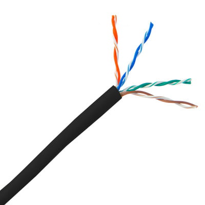 CB-C5E-A-BK Cat5e Ethernet Cable, Solid, UTP (Unshielded Twisted Pair), POE Compliant, CMR, Pull box, 1000 foot Black