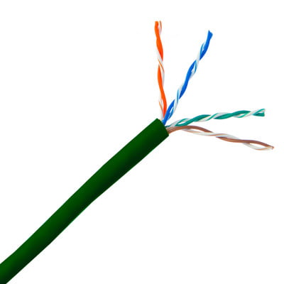 CB-C5E-A-BK Cat5e Ethernet Cable, Solid, UTP (Unshielded Twisted Pair), POE Compliant, CMR, Pull box, 1000 foot Green