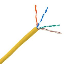 CB-C5E-A-BK Cat5e Ethernet Cable, Solid, UTP (Unshielded Twisted Pair), POE Compliant, CMR, Pull box, 1000 foot Yellow