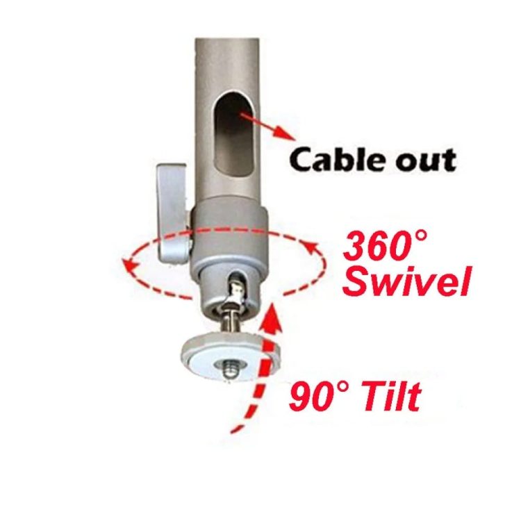 CM-440 Aluminum Security Camera Ceiling Mount Bracket Tilt Swivel Angle 360° Adjust Long 24 inch (0.61 meters) – 40 inch (1.02 m) CCTV Stand by Truon