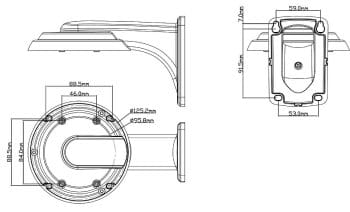 CM-WM03-C Wall Mount Bracket is the perfect solution for Mounting solution for their Eyemax NIT C / TIT C Vari-focal Lens CCTV Camera models