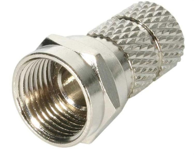 CN-FB1606Z RG6 Male F-connector Zinc Alloy Plated Twist-on type Side View