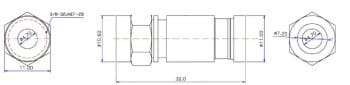 CN-FB1616 F Connector RG6 Male Type Compression Connector Dimension