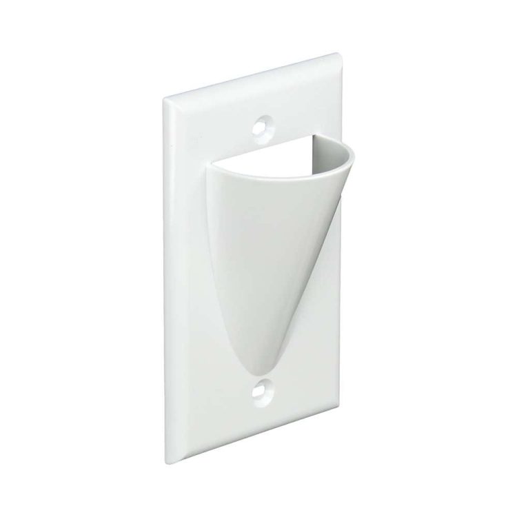 CN-FB1B1-WH (10 Pack) Single Gang Bulk Cable Wall Plate White Bulk