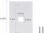 CN-FP01T001-W(10 Pack) Durable Plastic Wall Plate With 1-Port Keystone Jack Insert, Easy Installation!