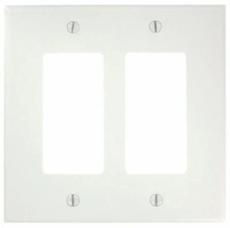 CN-FP2G1-W (10 Pack) Wall Plate: Dual Gang, H 4.5 inch (11.43 cm) x W 4.56 inch (11.58 cm) x D 0.25 inch (6.35 mm), Durable and Resistant.