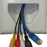 CN-FR2B1-WH Cable Recessed Double Gang White Recessed Cable Pass Through Wall Plate