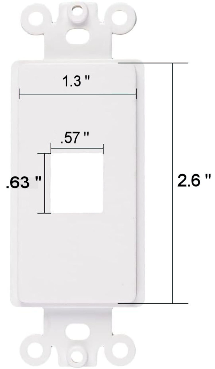 CN-FS1T1-W Quick Port Décor Keystone Insert is an ideal solution for single-port installations Dimensions.