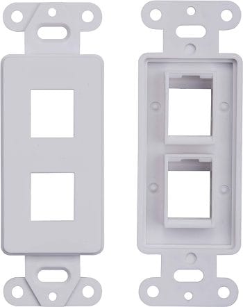 CN-FS2T1-W (10 Pack) White 2 Port Décor Plastic Keystone Snap-in Jack Modular Wall Insert is a great choice for any home networking setup