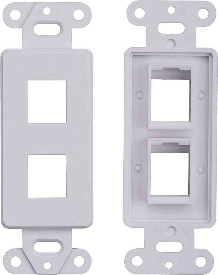 CN-FS2T1-W (10 Pack) White 2 Port Décor Plastic Keystone Snap-in Jack Modular Wall Insert is a great choice for any home networking setup