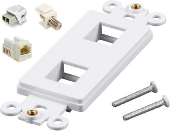 CN-FS2T1-W (10 Pack) White 2 Port Décor Plastic Keystone Snap-in Jack Modular Wall Insert is a great choice for any home networking setup