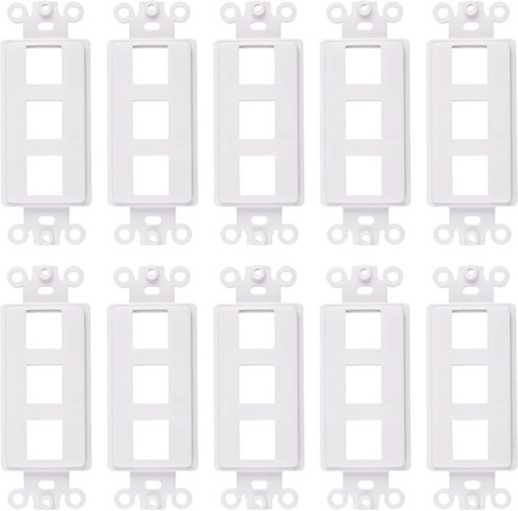 Upgrade your networking and low-voltage connections with CN-FS3T1-W (10 Pack)! This 3-port wall plate insert is perfect for home or office use, with a durable design and easy installation. Get yours in a convenient 10 pack for all your connectivity’s needs 10 Pck.