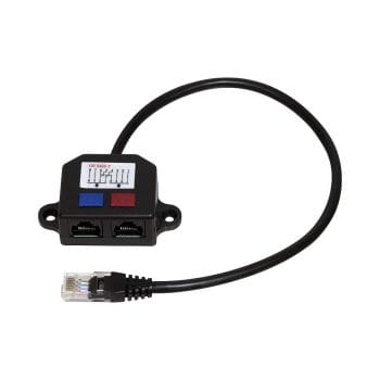 CN-KD-CB26 Modular Distributor is a simple and reliable solution for sharing one shielded Cat5 network cable by two RJ45 ports.