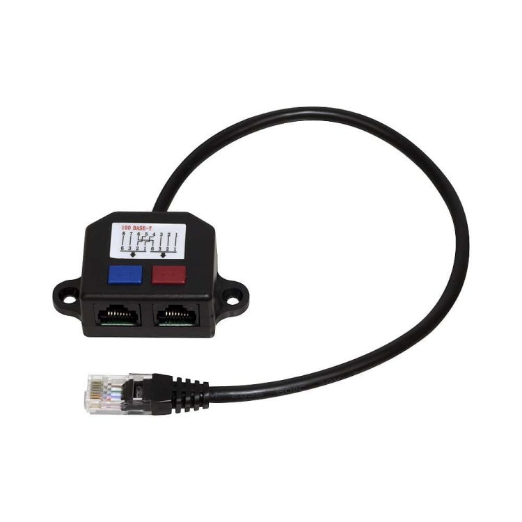 CN-KD-CB26 Modular Distributor is a simple and reliable solution for sharing one shielded Cat5 network cable by two RJ45 ports.