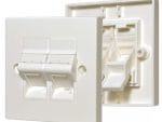 CN-KD-FP13-B Angled flush mount Wall plates with shutter 2 keystones ports are perfect for any home or office