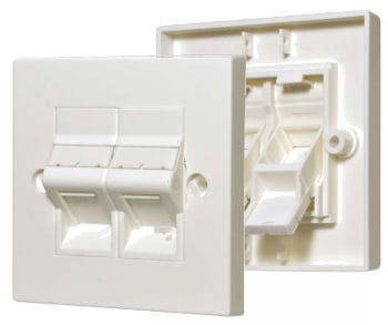 CN-KD-FP13-B Angled flush mount Wall plates with shutter 2 keystones ports are perfect for any home or office