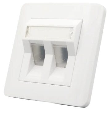 CN-KD-FP13-B Angled flush mount Wall plates with shutter 2 keystones ports are perfect for any home or office