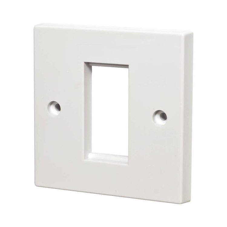 CN-KD-FP36 (10 pack) white ABS plastic single-gang decor style HDMI, RJ45 Cat 6 Ethernet, RG6 coax, banana plug, and other jacks