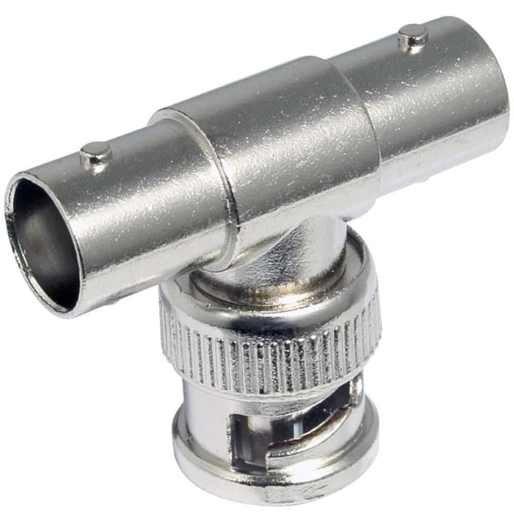 CN-TB1134 BNC Splitter Adapter BNC Male to Dual BNC Female T Type Triple Jack Splitter Connector for CCTV Security Cameras