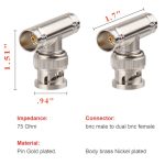 CN-TB1134 BNC Splitter Adapter BNC Male to Dual BNC Female T Type Triple Jack Splitter Connector for CCTV Security Cameras Dimensions