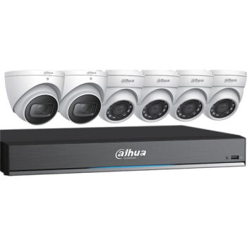 HDCVI C788E63 Kit 8-Channel, 4K Penta-brid DVR and Four 5Megapixel and two 4K Mini Eyeball Cameras