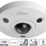 Dahua DH-IPC-EBW81230N-M12 Fisheye Cameras provide 180° panoramic views with no blind spots. 12MP H.265 True WDR IK10 IP67 PoE. Ideal for airports, malls, banks.