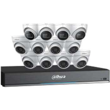 Dahua Technology C7168E124 Eight A511K02 5Megapixel and Four A82AG52 4K HDCVI Eyeball Cameras with One X72A3A 16 Channel 4K HDCVI DVR, No HDD