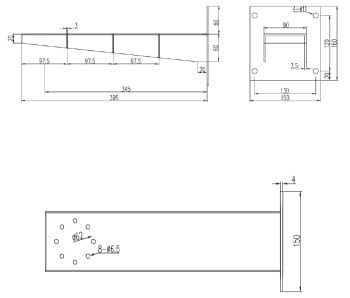 Dahua DH-EXB100 Wall Mount is Designed for The DH-EPC230UN And Extreme Temps Made Of 304 Stainless-Steel For Durability Dimensions