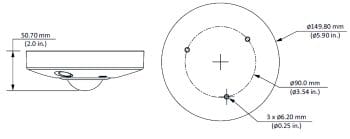 Dahua Fisheye Cameras provide 180° panoramic views with no blind spots. 12MP H.265 True WDR IK10 IP67 PoE. Ideal for airports, malls, banks Dimensions.