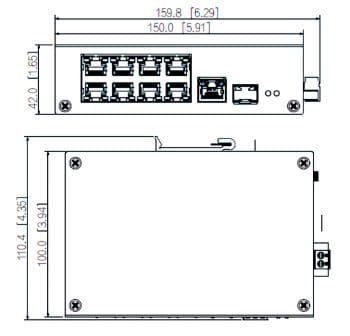 Dahua DH-LR2110-8ET-120 8-Port ePoE Switch Delivers Power and Data Over Long Distances Without Repeaters Or Extra Switches Dahua's Innovative ePoE System Makes It Easy Dimennsions!