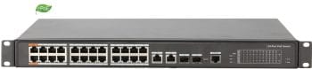 Dahua DH-LR2226-24ET-360 ePoE Switch Offers 24 Ports for Long-Distance Use, 8ports 10-100 Base-T, 16ports 10-100 Base-T and 2ports 10-100-1000 Base-T (Combo) And 2ports 1000 Base-T.