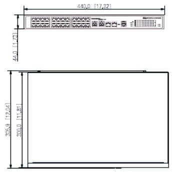 Dahua DH-LR2226-24ET-360 ePoE Switch Offers 24 Ports for Long-Distance Use, 8ports 10-100 Base-T, 16ports 10-100 Base-T and 2ports 10-100-1000 Base-T (Combo) And 2ports 1000 Base-T Dimensions