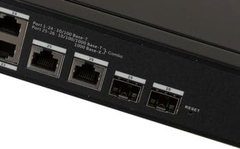 Dahua DH-LR2226-24ET-360 ePoE Switch Offers 24 Ports for Long-Distance Use, 8ports 10-100 Base-T, 16ports 10-100 Base-T and 2ports 10-100-1000 Base-T (Combo) And 2ports 1000 Base-T 2 One Gig Plug