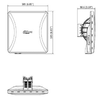 DH-PFWB5-10n 5 GHz N300 Outdoor Wireless CPE Dimensions