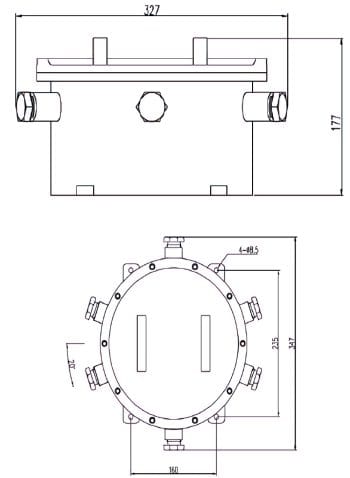 Dahua DH-ZAJ300 Explosion-Protected Junction Box for Extreme Temp. Environments IP68 Ingress Protection 6 Cable Ports G .75-Inch Connection.