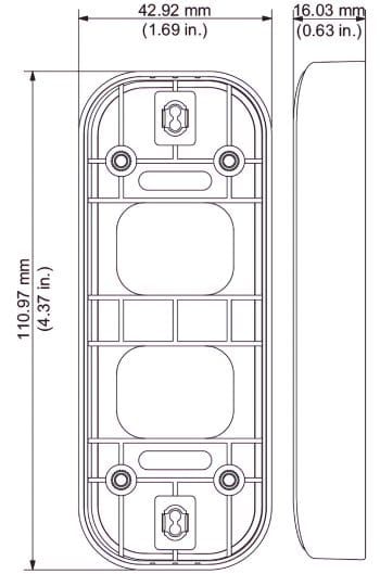 Securely mount your Dahua DHI-DB11 Wi-Fi video doorbell with DB11-BK-USA stackable brackets for a maximum view angle of 45°. Get the perfect angle for your doorbell with our adjustable horizontal and vertical brackets Horizontal Bracket Dimensions.