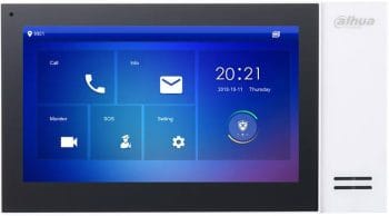 Dahua DHI-KTP01(S) IP Video Intercom Kit Provides a Wide-Angle Camera with Night Vision, A 7 Inch TFT Screen Color Indoor Monitor and A Layer 2 Poe Ethernet Switch for Secure Remote Access Unlock Doors and View Visitors from The Comfort of Your Home Monitor