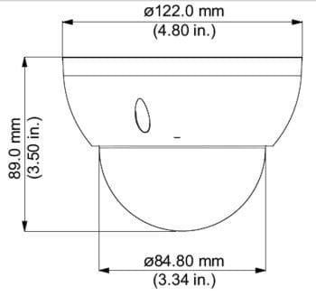 Dahua Technology 2204UENI 2MP Outdoor PTZ Network Mini Dome Camera Dimensions