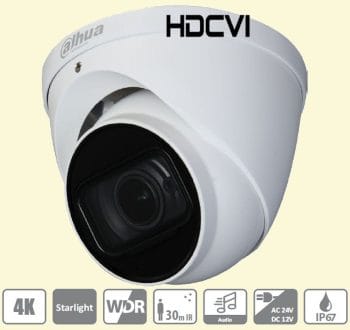 Dahua Technology Pro Series A82AH5V 8MP Outdoor HDCVI Eyeball Camera with 3.7-11mm Lens and Night Vision