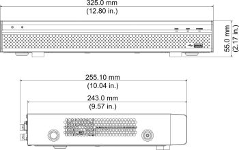 Dahua C544E42 HDCVI Security System, Four Cameras, Outdoor, 4 Megapixels, 2 TB Storage, Night Vision Dimensions (mm/in.) - 4K HDCVI DVR