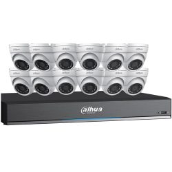 Dahua Technology C7165E124 Pentabrid 16-Channel 8MP HD-CVI DVR with 4TB HDD & 12 5MP Outdoor Night Vision Turret Cameras