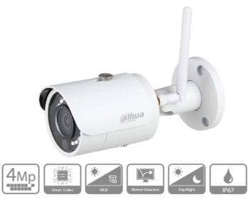 DH-IPC-HFW1435SN-W-S2 4MP Outdoor Wi-Fi Network Mini Bullet Camera with Night Vision