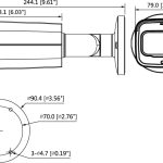 Dahua A22CFAZ 2Megapixel IR Varifocal HDCVI Bullet Dimensions (mm/in.)