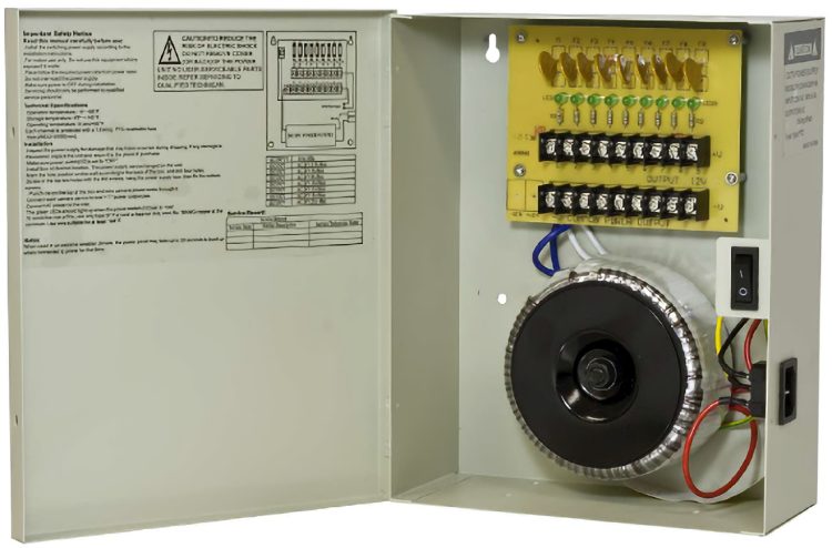 Manage power to multiple CCTV cameras with ease using B-Tron TR-C24VAC09P15A power supply box. Neatly organize wires and install without an electrician.